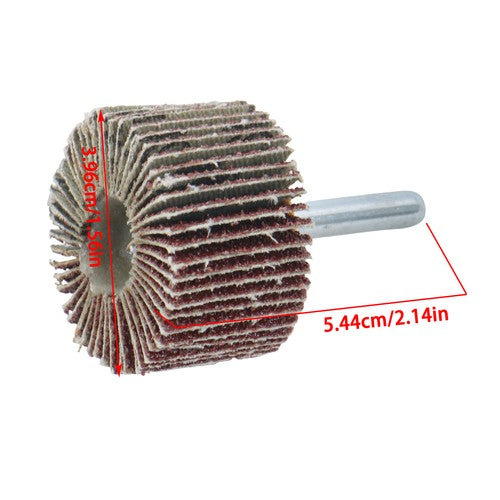DURAFORCE 5 Pack 1-1/2" x 1" x 1/4" Shank Mounted Flap Wheels 60 Grit Aluminum Oxide