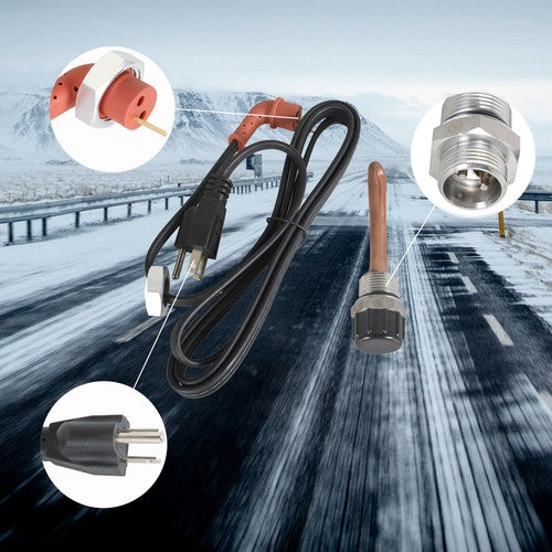 DURAFORCE Engine Block Heater Element & Cable Cord 6B018 For 2003-10 F250 F350 F450
