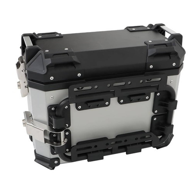 Motorcycle Side Box Rack Silver 36L Motorcycle Side Case Hard Saddlebag Box Trunk Tour with Sup ...