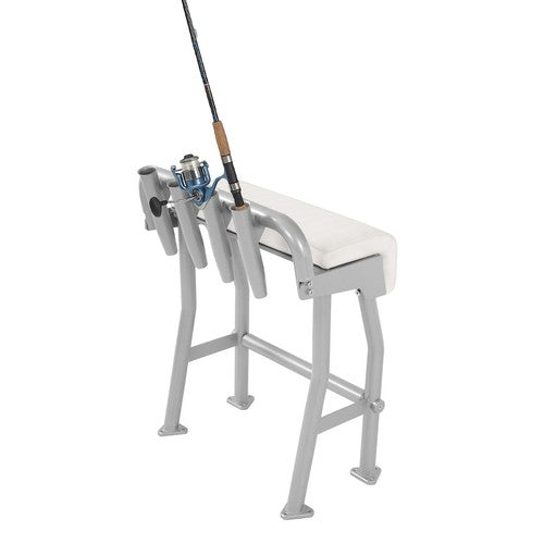 DURAFORCE 29in Aluminium White Boat T Top Leaning Post Seat S Size Long Cushion Universal