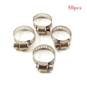 DURAFORCE 3/8"-1/2"Adjustable Stainless Steel Drive Hose Clamps Fuel Line Worm Clip 50pcs