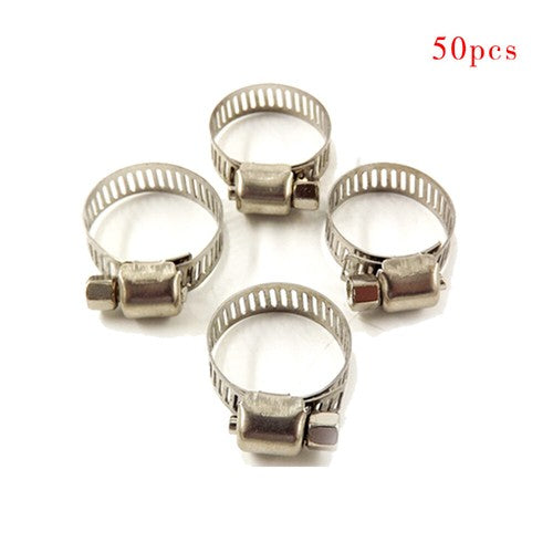 DURAFORCE 3/8"-1/2"Adjustable Stainless Steel Drive Hose Clamps Fuel Line Worm Clip 50pcs
