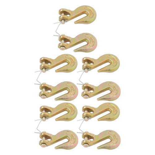 DURAFORCE 10 Pack 5/16 Inch G70 Clevis Grab Hooks Chain Hooks - 5400lbs Working Load Limit
