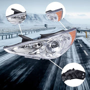 DURAFORCE 2x For Hyundai Sonata 11-14 Chrome Housing Amber Corner Projector Headlights