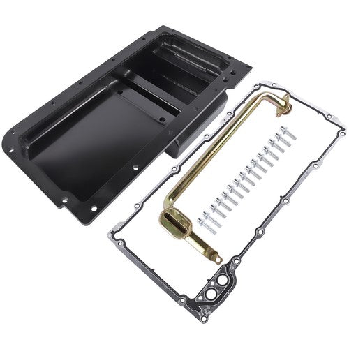 DURAFORCE Aluminum 7-QT Rear Oil Pan Kit for GM LS LS1 LS2 LS3 LS6 Engines 81004-R Black