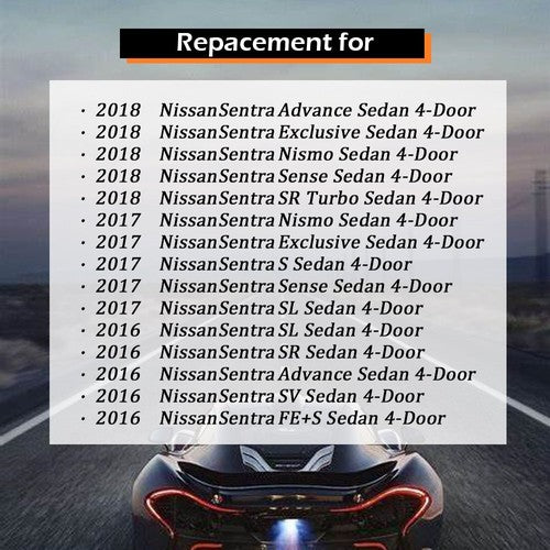 DURAFORCE Left Outer Driver Side Tail Light Break lamp For Nissan Sentra 2016 2017 2018
