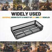 DURAFORCE Front Cargo Basket Rack Storage Carrier Kit For ATV Universal Steel Heavy Duty