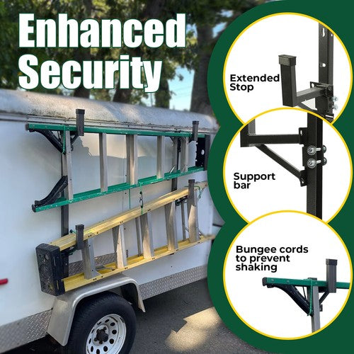 DURAFORCE 2PCS Adjustable Trailer Side Ladder Rack For Enclosed Trailer Exterior Side Wall