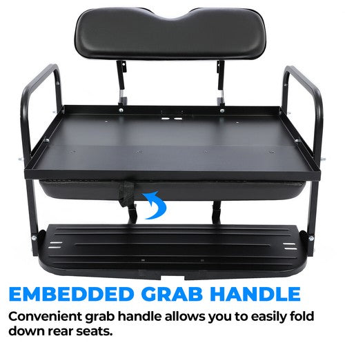 Rear Back Seat Kit Flip Folding Black Fit For Yamaha G14 G16 G19 G22 Golf Cart