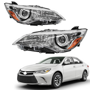 DURAFORCE Projector Headlight Assembly Chrome LH RH for 2015-2017 for Toyota Camry