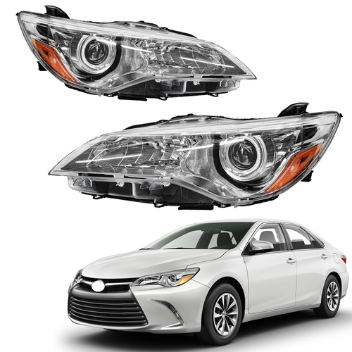 DURAFORCE Projector Headlight Assembly Chrome LH RH for 2015-2017 for Toyota Camry