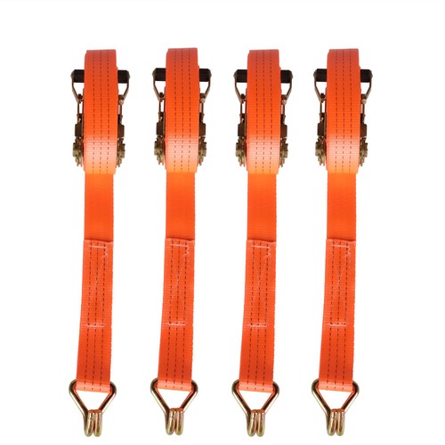 DURAFORCE 4000 lbs Ratchet Straps With J Hook 1.5in x 20 ft Heavy Duty Tie Downs 4 Pack