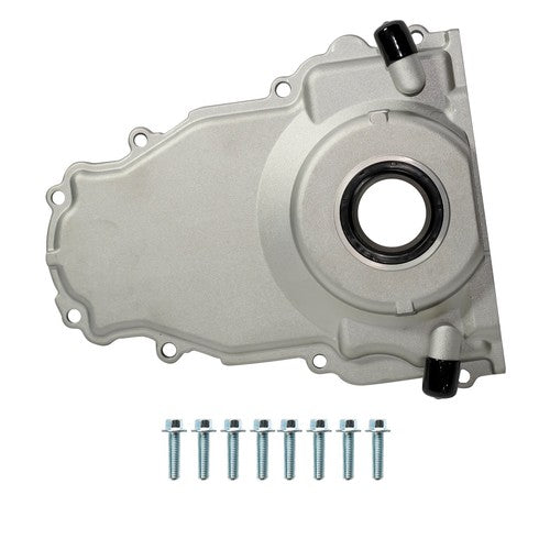 DURAFORCE New Timing Cover w/ 10an Turbo Oil Drain Fitting for GM LS Gen 3 4.8 5.3 5.7 6.0