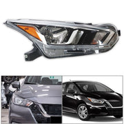 DURAFORCE Fit For Nissan Versa S SV 20-21 Headlight Right Lamps Chrome Housing Clear Lens