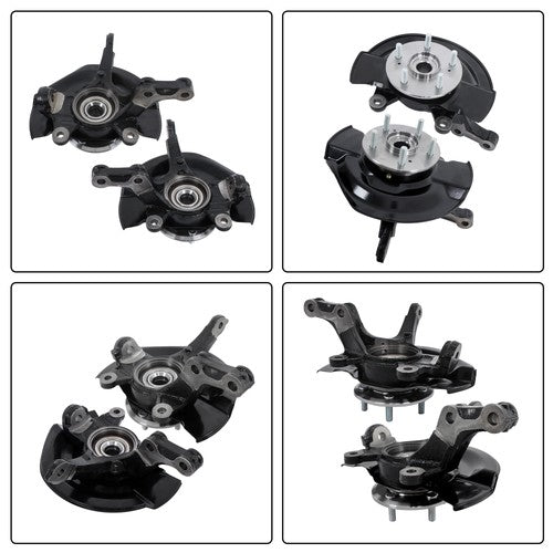 DURAFORCE 2Pcs Front Steering Knuckle & Wheel Hub Bearing Assembly For Honda CR-V 2007-09