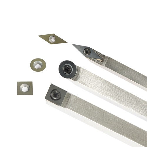 DURAFORCE Carbide Woodturning Tool Mini Size 3 Piece Set Includes Diamond Shape Round