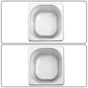DURAFORCE 6 Pack 6 Inch Deep Thickened 1/6 Size Stainless Steel Steam Table Pans