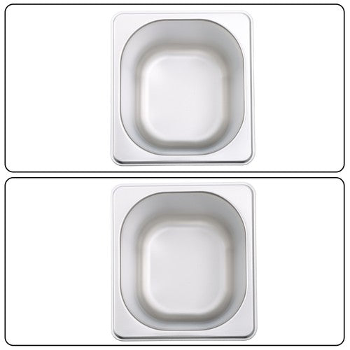 DURAFORCE 6 Pack 6 Inch Deep Thickened 1/6 Size Stainless Steel Steam Table Pans