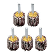 DURAFORCE 5 Pack 1" x 1" x 1/4" Shank Mounted Flap Wheels 80 Grit Aluminum Oxide