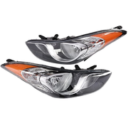 DURAFORCE ZZ2V00905 Halogen Headlights Assembly Pair for 2011-2013 Hyundai Elantra