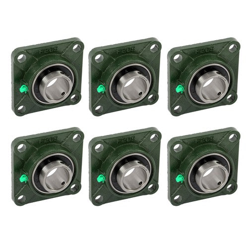 DURAFORCE (6) UCF209-28 Solid Base Pillow Block Flange Mounted Bearing 1-3/4" Bore 4 Bolt