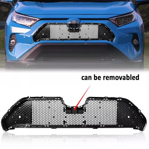 DURAFORCE Front Bumper Honeycomb Chrome Trim Grille for 2019-21 for Toyota Rav4
