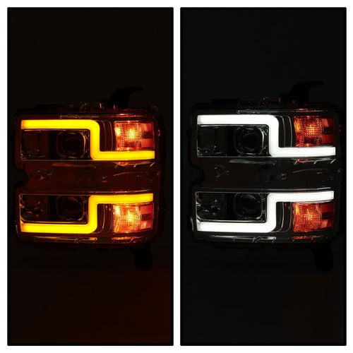 15-19 Chevy Silverado 2500HD 3500HD Sequential LED DRL Projector Headlights