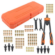 DURAFORCE 14" Rivet Nut Tool Kit Metric & Inch Mandrels 70pcs Rivnuts Nuts & 7 mandrels