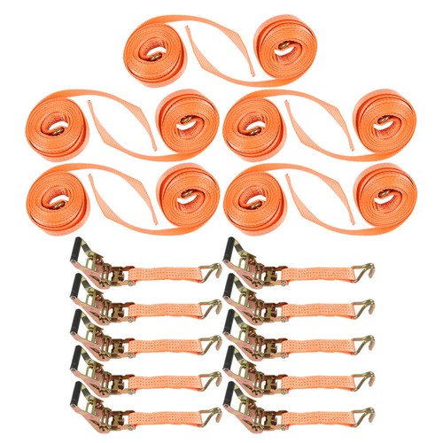DURAFORCE 10pc 1.5"x15' Ft Ratchet Tie Down Cargo Straps J Hooks Heavy Duty Tie Downs NEW