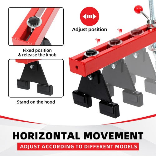 Engine Support Bar 1100lb Motor Transverse Bar Lift Holder Dual Hook Cross