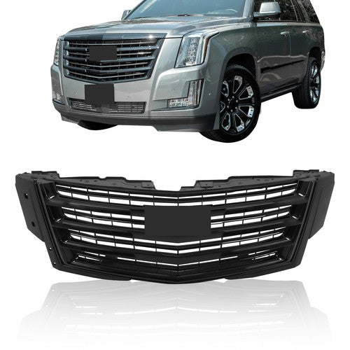 DURAFORCE Fit For Cadillac Escalade 2015-2019 2020 Gloss Black Front Upper Bumper Grille