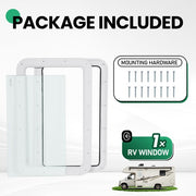 DURAFORCE Tempered Glass Entry Door Clear Window for Universal RV, Trailer, Motorhome