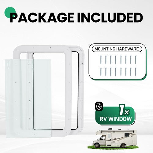 DURAFORCE Tempered Glass Entry Door Clear Window for Universal RV, Trailer, Motorhome