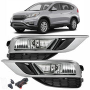 DURAFORCE Front Bumper Left+Right Side Fog Light Assembly w/Switch For Honda CRV 2015-2016
