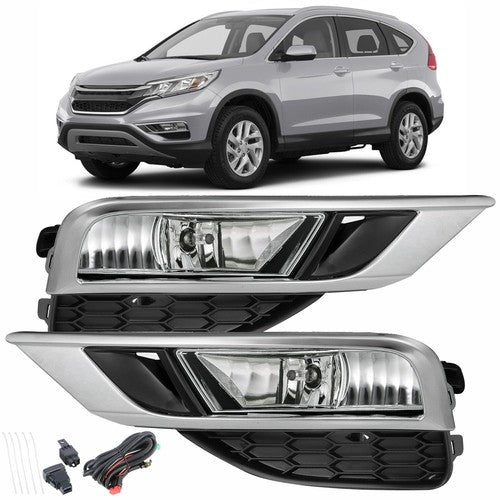 DURAFORCE Front Bumper Left+Right Side Fog Light Assembly w/Switch For Honda CRV 2015-2016