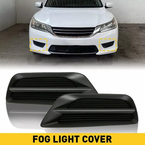 DURAFORCE Front Bumper Fog Light Black Grille Covers for 2013-2015 for Honda Accord Sedan
