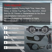 DURAFORCE For Nissan Altima 2013-2015 Sedan Clear Fog Lights Full Kit Switch+Harness