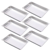 DURAFORCE 2.5 Inch Deep 6 Pack Full Size Restaurant Steam Table Pans Without Lid