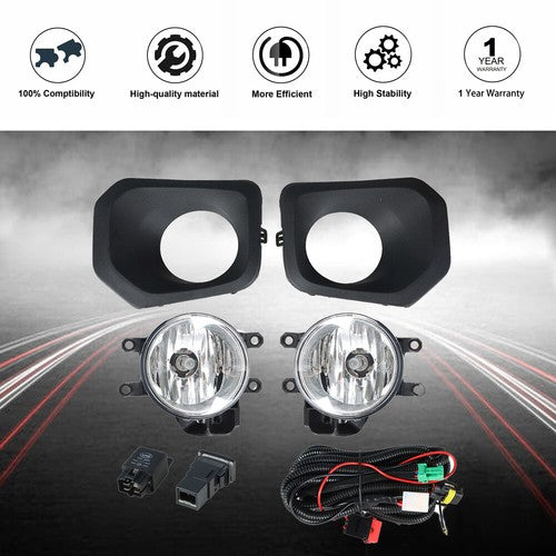 DURAFORCE For 2016-2021 Toyota Tacoma Right+Left Side Fog Light w/Switch+Wiring+Bulbs