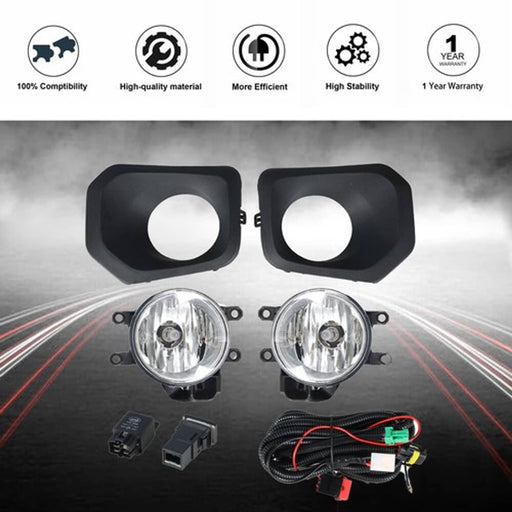 DURAFORCE For 2016-2021 Toyota Tacoma Right+Left Side Fog Light w/Switch+Wiring+Bulbs