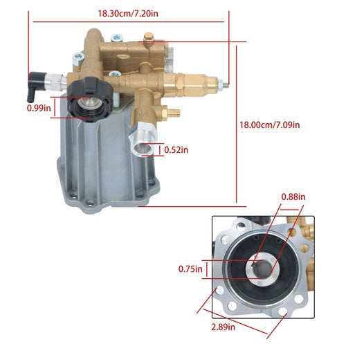 DURAFORCE 3/4" Shaft 3000 PSI Power Pressure Washer Pump For 919762500 919.76250