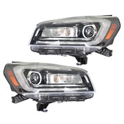 DURAFORCE Headlight For GMC Acadia 2013-2015 16 Driver&Passenger Halogen w/LED Tube Black