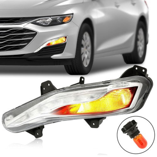 DURAFORCE Fog Light Turn Signal Light with LED DRL Driver Side for Chevy Malibu 2019-2022
