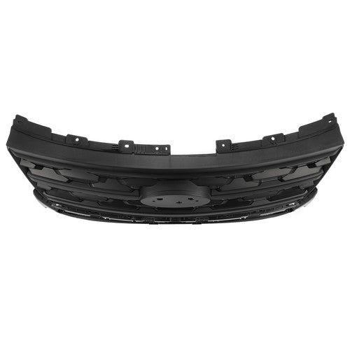 DURAFORCE For Ford Explorer 2018-2019 Black Front Bumper Upper Grille Black ABS Painted