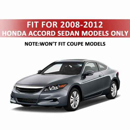 DURAFORCE Window Vent Visor Sun Rain Guard Gloss Black 4PCS for 2008-2012 for Honda Accord