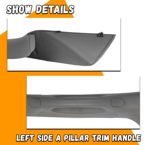 Interior Trim Handle Driver Left Fit for 2004-2008 Ford F-150 Gray