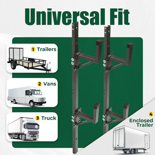 DURAFORCE 2PCS Adjustable Trailer Side Ladder Rack For Enclosed Trailer Exterior Side Wall