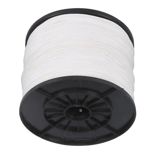 DURAFORCE 1/8 Inch Hollow Braid Polypro Rope 1000FT 350 Pounds Tensile Strength White