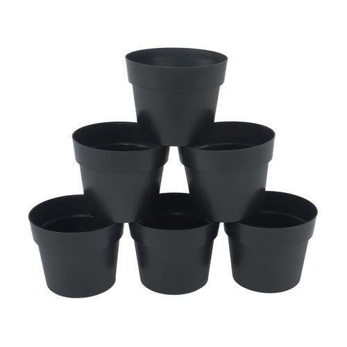 DURAFORCE 6 Pack 5 Gallon Plastic Nursery Pots Heavy Duty Garden Flower Plant Pots