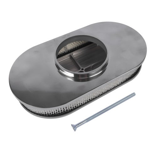 DURAFORCE 15" Oval Full Finned Polished Aluminum Air Cleaner Filter For Chevy SBC 350 400